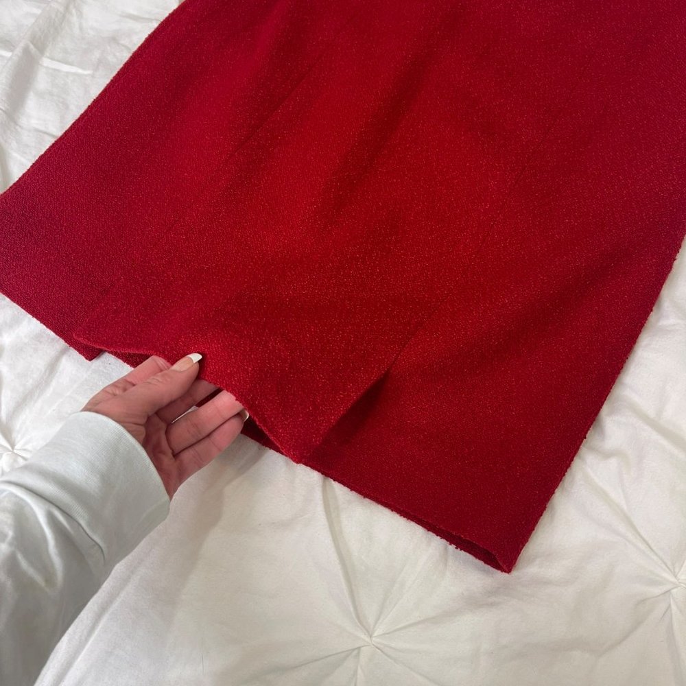 Talbots Petites Red Wool Pencil Skirt Size 4 - Picture 6 of 10